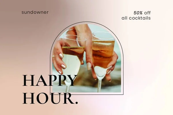Cocktail Avec Verre Vin — Image vectorielle