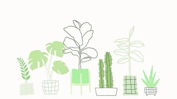 カラフルな植物の背景 ベクターイラスト — ストックベクタ