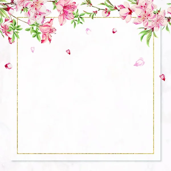 Bunte Blumenrahmen Vorlage Für Grußkarten — Stockvektor