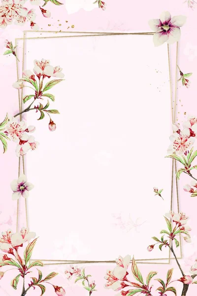 Cadre Floral Coloré Modèle Carte Vœux — Image vectorielle