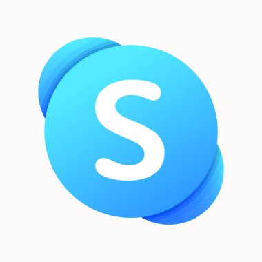Skype, basit vektör illüstrasyonu 