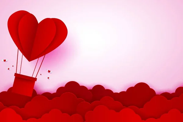 Roter Valentinskarteneinband Februar — Stockvektor
