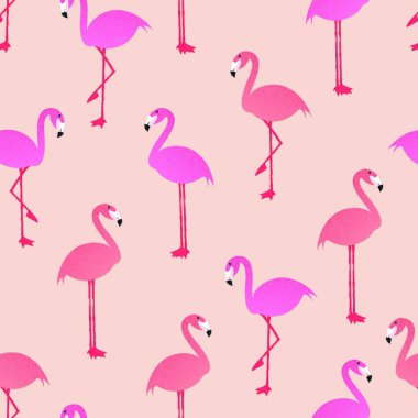 Flamingo deseni, renkli vektör illüstrasyonu