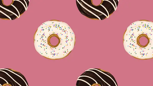 Donuts Hintergrund Vektor Illustration — Stockvektor