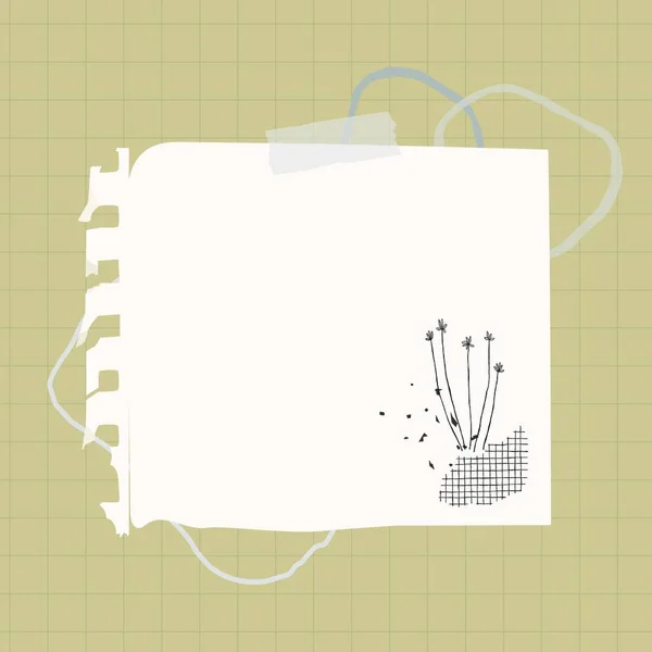 Digital Note Vector White Paper Element Memphis Style — Archivo Imágenes Vectoriales