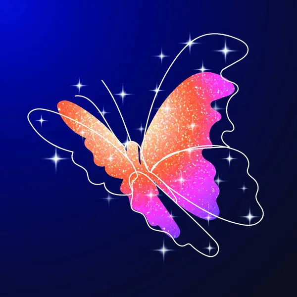 Hermosa Mariposa Vector Ilustración — Archivo Imágenes Vectoriales