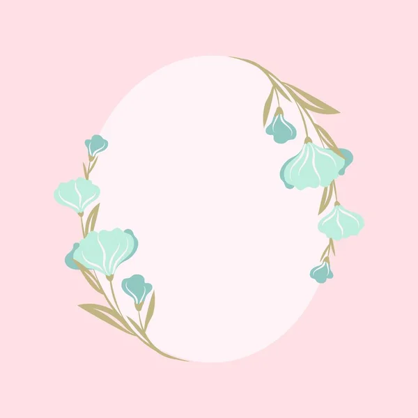 Pastel Flower Frame Vector Cute Illustration — Vetor de Stock