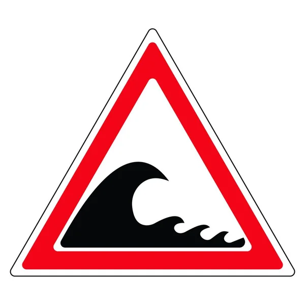 Signo Peligro Tsunami Vector Ilustración — Archivo Imágenes Vectoriales