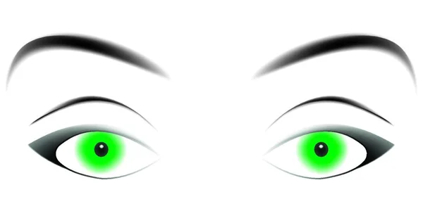 Гіпнотизуючі Зелені Очі Векторні Ілюстрації — стоковий вектор