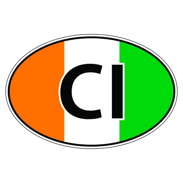 Klistermärke Bilen Flagga Cte Ivoire — Stock vektor