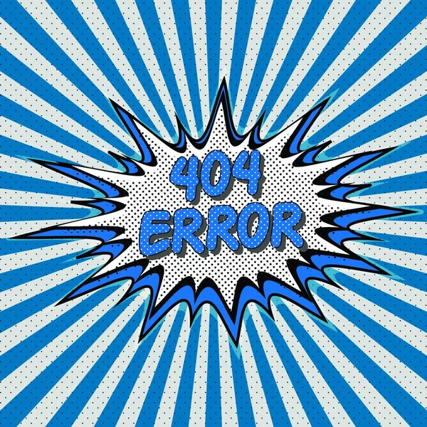 Error 404 Page Found Pop Art Style Comic — Stock Vector