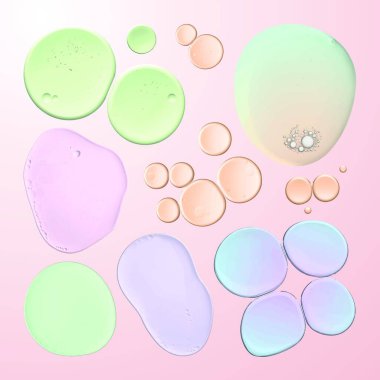 Soyut yağ sıvısı makro çekim pastel vektörü ayarlandı