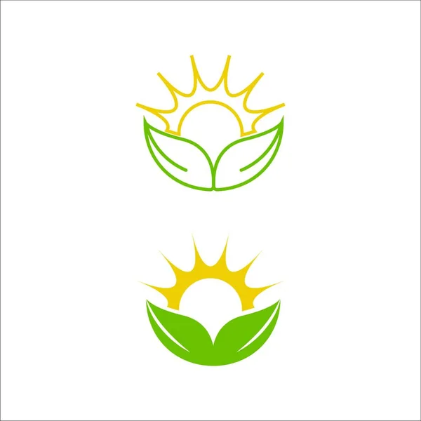 Zöld Levelek Ökológia Természet Elem — Stock Vector