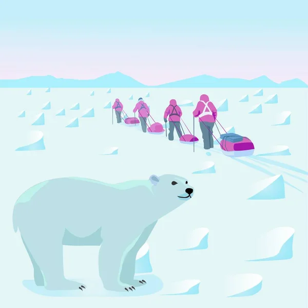 北极病媒图解中的远征 — 图库矢量图片