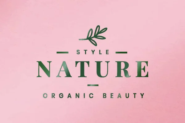 Nature Organic Beauty Text Vector Illustration — Stockvector