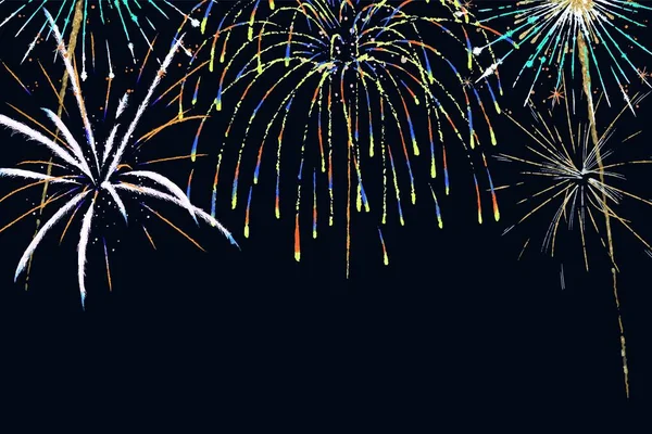 カラフルな花火の背景ベクトルのお祝いのテーマ — ストックベクタ