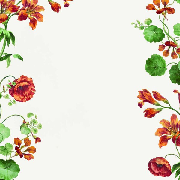 Colorful floral frame, greeting card template