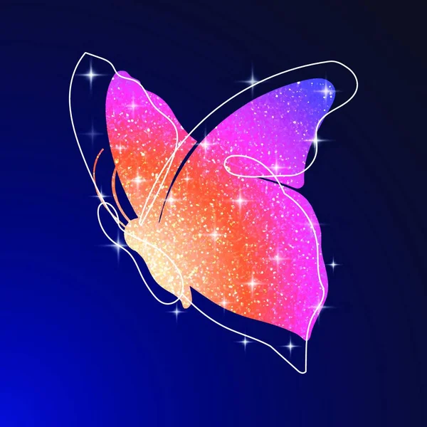 Mariposa Rosa Vector Ilustración — Vector de stock
