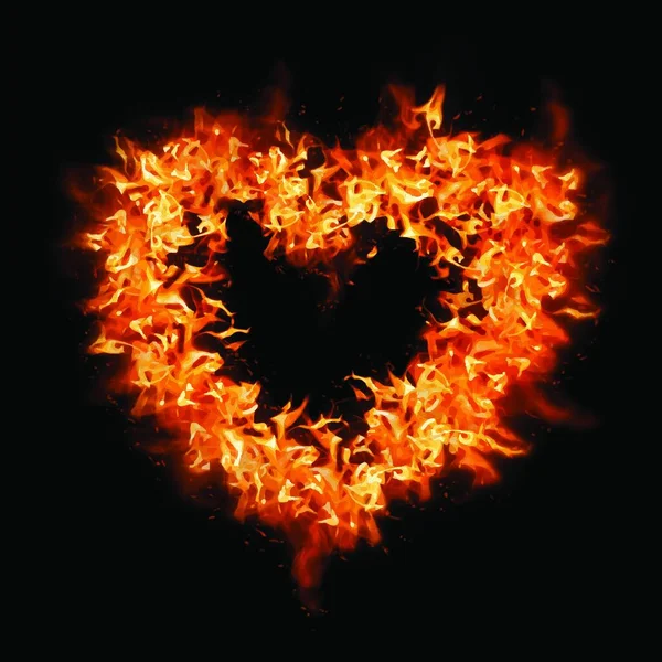 Herz Flammen Vektor Illustration — Stockvektor