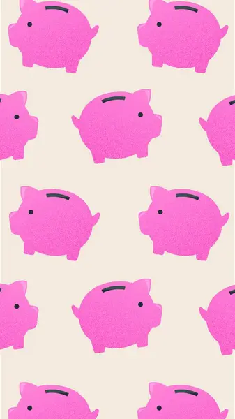 Seamless Pattern Piggy Banks — Stock Vector