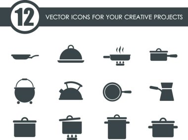 yemek simgeleri, basit vektör çizimi 