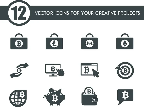 Criptomoneda Vector Iconos Vector Ilustración — Vector de stock