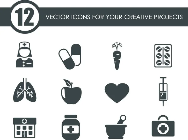 Ikony Zdravotní Péče Jednoduchá Vektorová Ilustrace — Stockový vektor