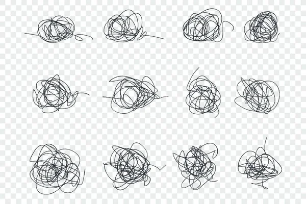 Messy Hand Drawn Scrawls Vector Illustrations Set — Stock Vector
