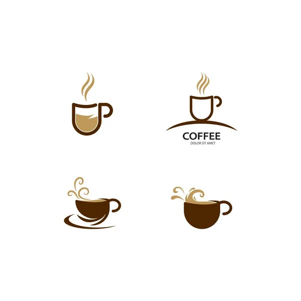 Kahve Fincanı Logosu Renkli Vektör Çizimi — Stok Vektör