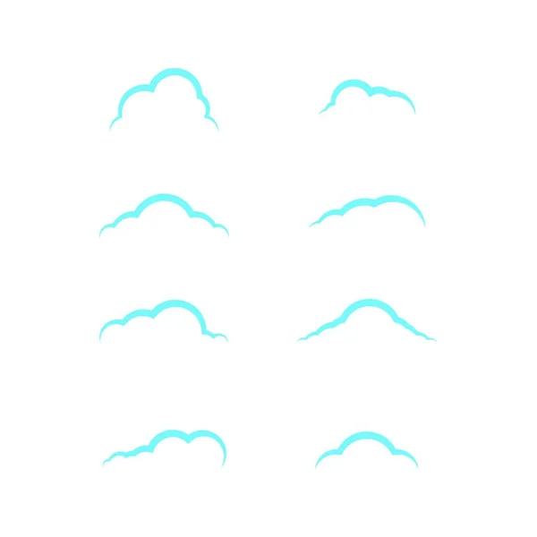 Oblaka Siluety Ikony Vektorové Ilustrace — Stockový vektor