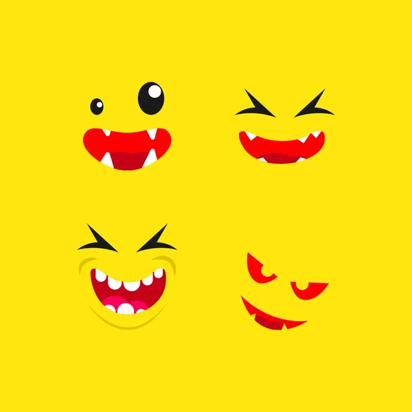 Monster Glimlach Mond Kleurrijke Vector Illustratie — Stockvector