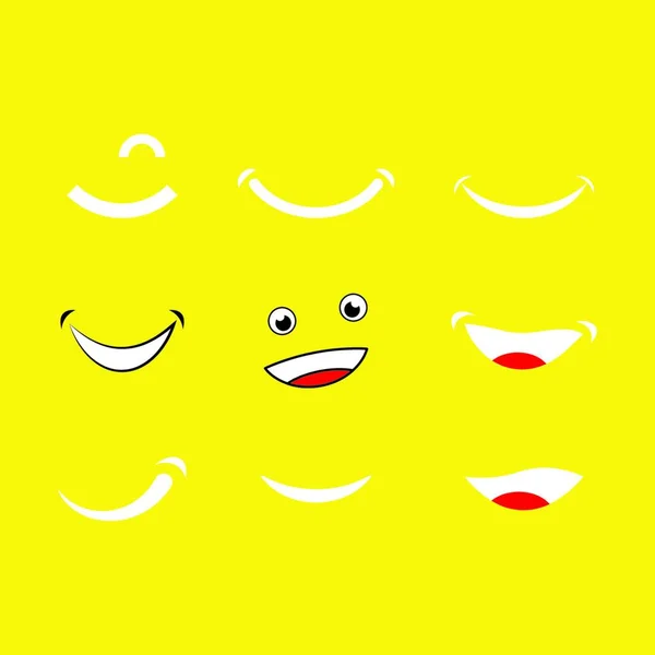 Smiles Set Ilustración Vectorial — Archivo Imágenes Vectoriales