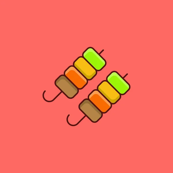 Délicieux Kebabs Icône Illustration Vectorielle — Image vectorielle