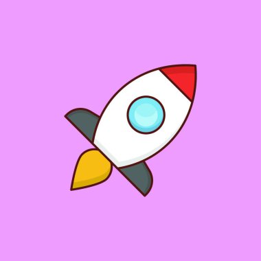 roket, web basit simgesi illüstrasyonu