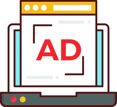 Reklam simgesi, vektör illüstrasyonu
