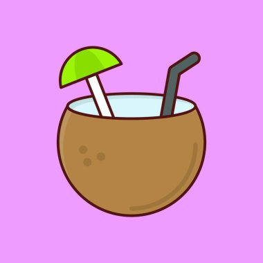 hindistan cevizi simgesi, vektör illüstrasyon