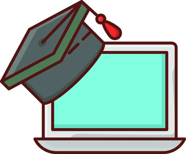 Online Education Web Icon Vector Illustration — Stock Vector