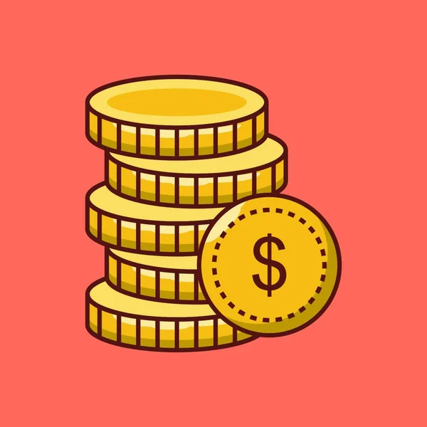 Münzen Web Icon Vektor Illustration — Stockvektor