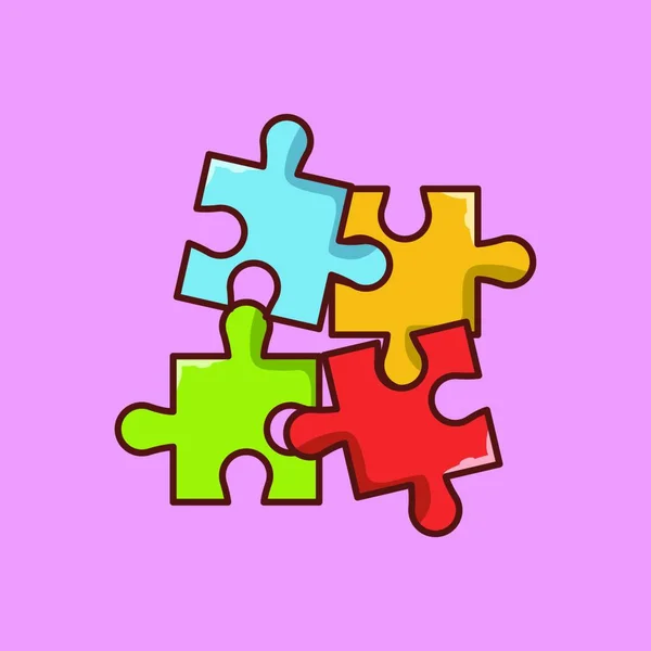 Puzzle Web Icon Vector Illustration — Stok Vektör