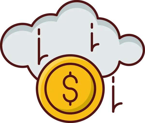 Σύννεφο Και Δολάριο Εικονογράφηση Διάνυσμα Εικονίδιο Web — Διανυσματικό Αρχείο