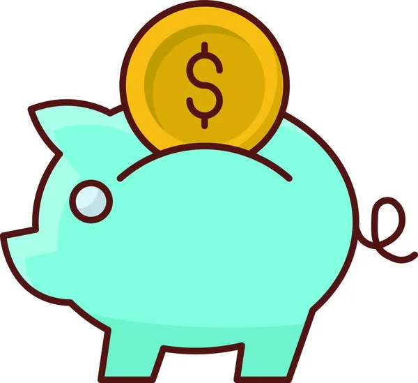 小猪银行图标矢量插图 — 图库矢量图片