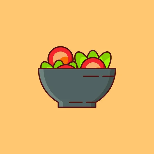 碗中的水果图标矢量插图 — 图库矢量图片