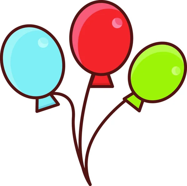 Ballonnen Eenvoudige Illustratie Voor Web — Stockvector