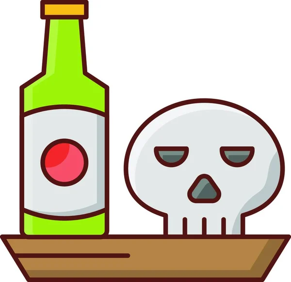 Wine Skull Icon Vector Illustration — Stock Vector