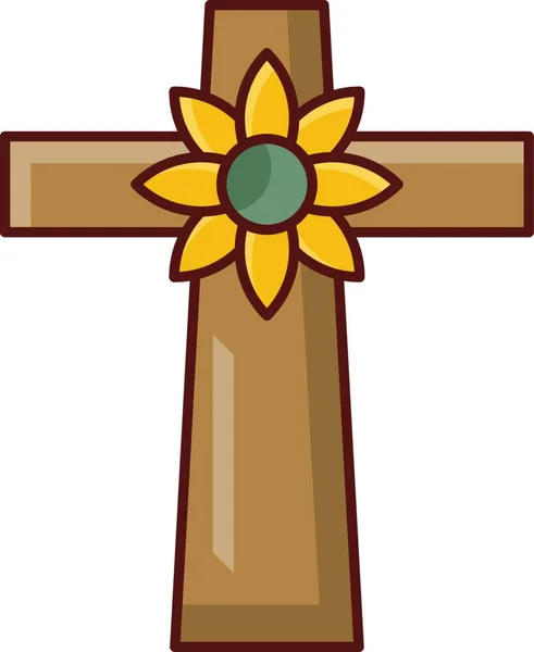 Cross Icono Ilustración Vectorial — Archivo Imágenes Vectoriales