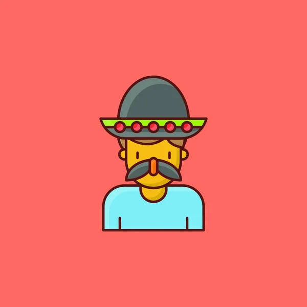Mexican Man Simple Vector Illustration — Stock Vector