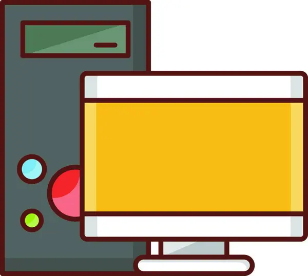 Icona Del Computer Illustrazione Vettoriale — Vettoriale Stock
