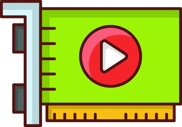Εικονίδιο Βίντεο Απλός Σχεδιασμός Για Εφαρμογές Και Ιστοσελίδες — Διανυσματικό Αρχείο