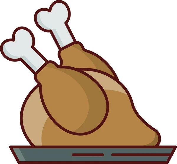 Kyckling Ikon Vektor Illustration — Stock vektor