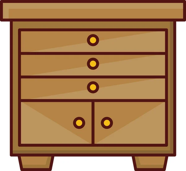 Dřevěný Stůl Ikona Vektorové Ilustrace — Stockový vektor